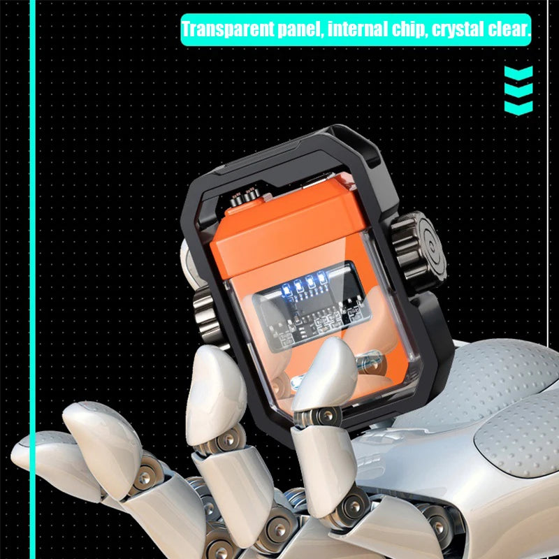 1 Piece of Men's Outdoor Lighter with Dual Electric Arcs, Rechargeable, with Battery Level Display, the Perfect Gift