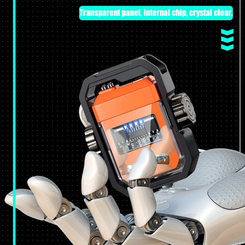 1 Piece of Men's Outdoor Lighter with Dual Electric Arcs, Rechargeable, with Battery Level Display, the Perfect Gift