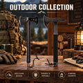 2-Piece Outdoor Camping Tool Set, 15.5-Inch Axe with Non-Slip Handle and Protective Sheath, 15-Inch Outdoor Utility Tool for Camping, Shelter Building and Outdoor Tasks