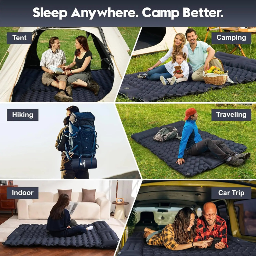 Foldable Outdoor Camping Inflatable Mattress - Warm, Ultra-Wide, Thick, Ultra-Light - Double-Use for Indoor Sleeping, Macgyverzoutpost