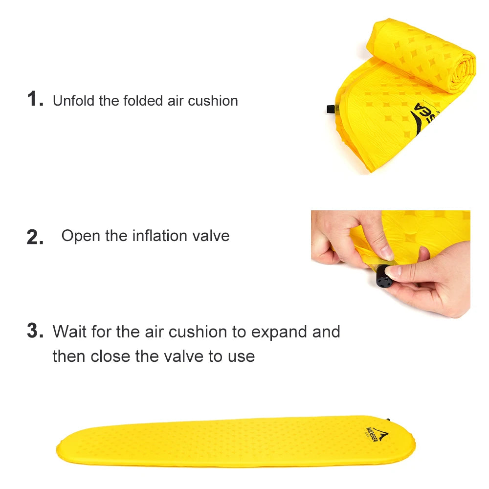 Widesea Camping Self-inflating Mattress Folding Inflatable Air Bed Beach Travel Mat Tourism Sleeping Pad Outdoor Hiking