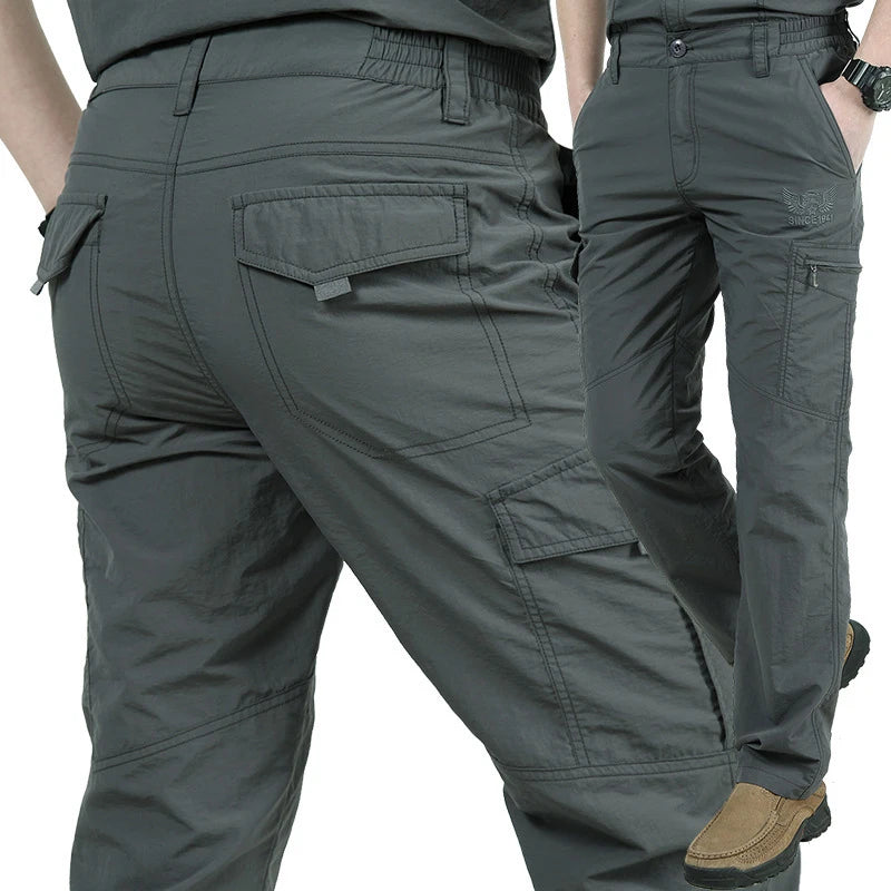 Breathable lightweight Waterproof Quick Dry Casual Pants Men Summer Army Military Style Trousers Men's Tactical Cargo Pants Male - Macgyverzoutpost