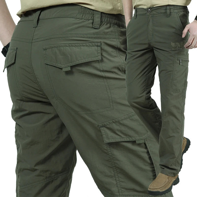 Breathable lightweight Waterproof Quick Dry Casual Pants Men Summer Army Military Style Trousers Men's Tactical Cargo Pants Male - Macgyverzoutpost