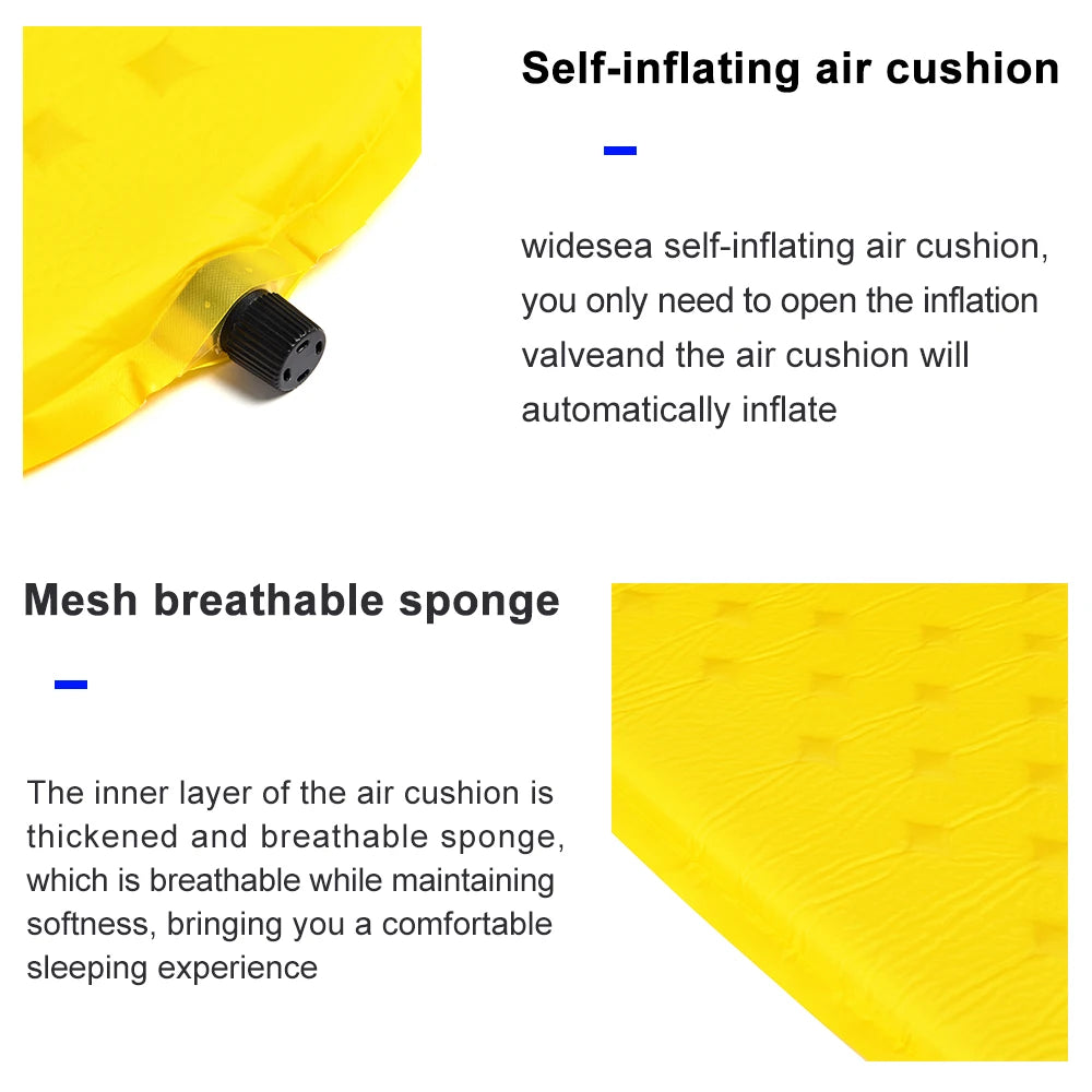 Widesea Camping Self-inflating Mattress Folding Inflatable Air Bed Beach Travel Mat Tourism Sleeping Pad Outdoor Hiking