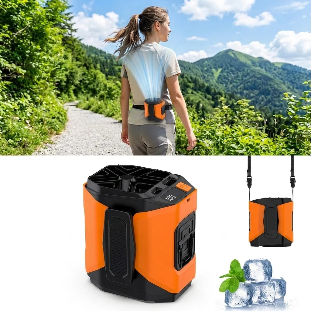 Portable Waist Fan Clip On, MAX 7H Work Time, Rechargeable Wearable Shirt Fan with Light,with Power Bank Function,16000RPM Powerful 5 Speed Belt Fans Personal Fan - Macgyverzoutpost
