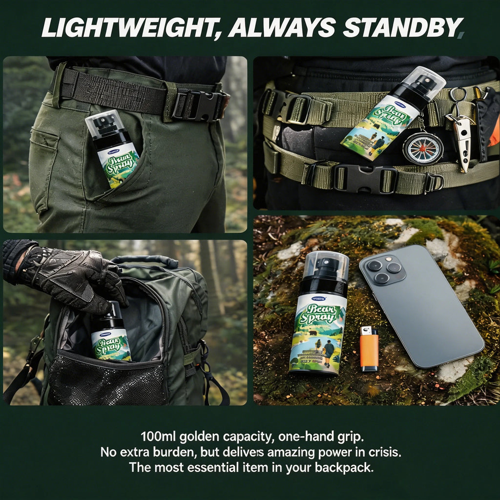 100ml Wildlife Repellent Spray Safety Lock Bear Dog Deterrent Pepper Oil Non-Lethal Camping Outdoor Hiking Forest Animal Gear