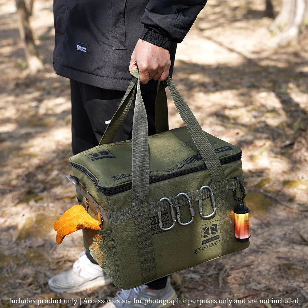 Large Capacity Camping Storage Bag Heavy Duty Water Repellent 600D Oxford Tactical Gear, Organizer, Foldable, Cookware Storage Bin, Travel Accessories - Macgyverzoutpost