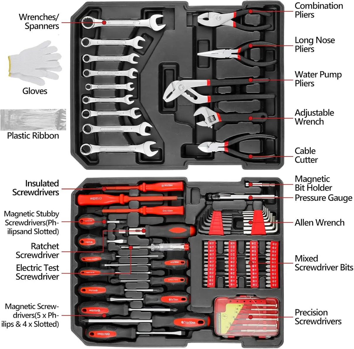 799pcs Tool Kit,Tool Trolley Case,Mechanics Box,Home Repair Toolbox,Portable DIY Set