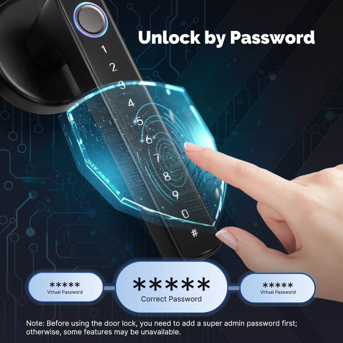 MOES Tuya Bluetooth Smart Fingerprint Door Handle Lock Electronic Password APP Remote