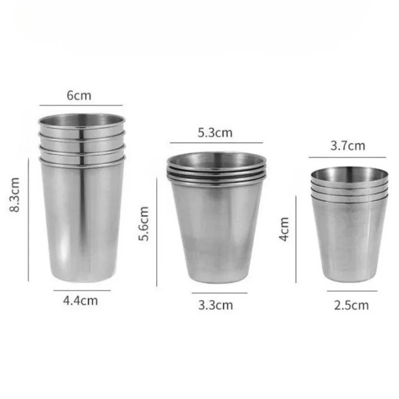 4Pcs/Set Outdoor Stainless Steel Water Cups With Case Hiking Camping Picnic Portable Travel Drinkware