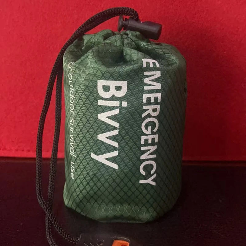 Emergency Sleeping Bag Survival Blanket Thermal Mylar Bivy Sack Lightweight Waterproof Portable Shelter For Camping Hiking - Macgyverzoutpost