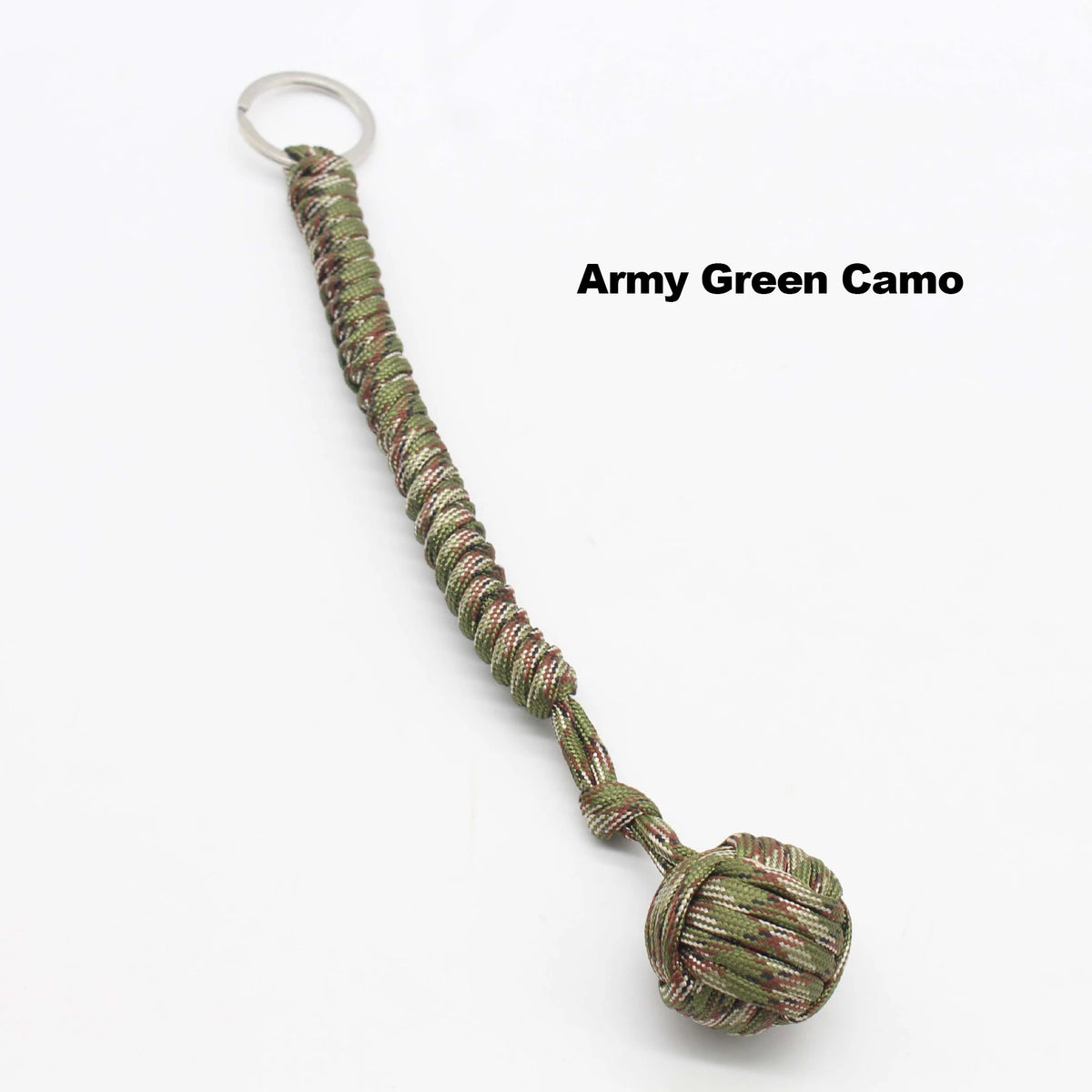 Outdoor Security Protection Black Monkey Fist Steel Ball for  Self Defense Lanyard Survival Key Chain