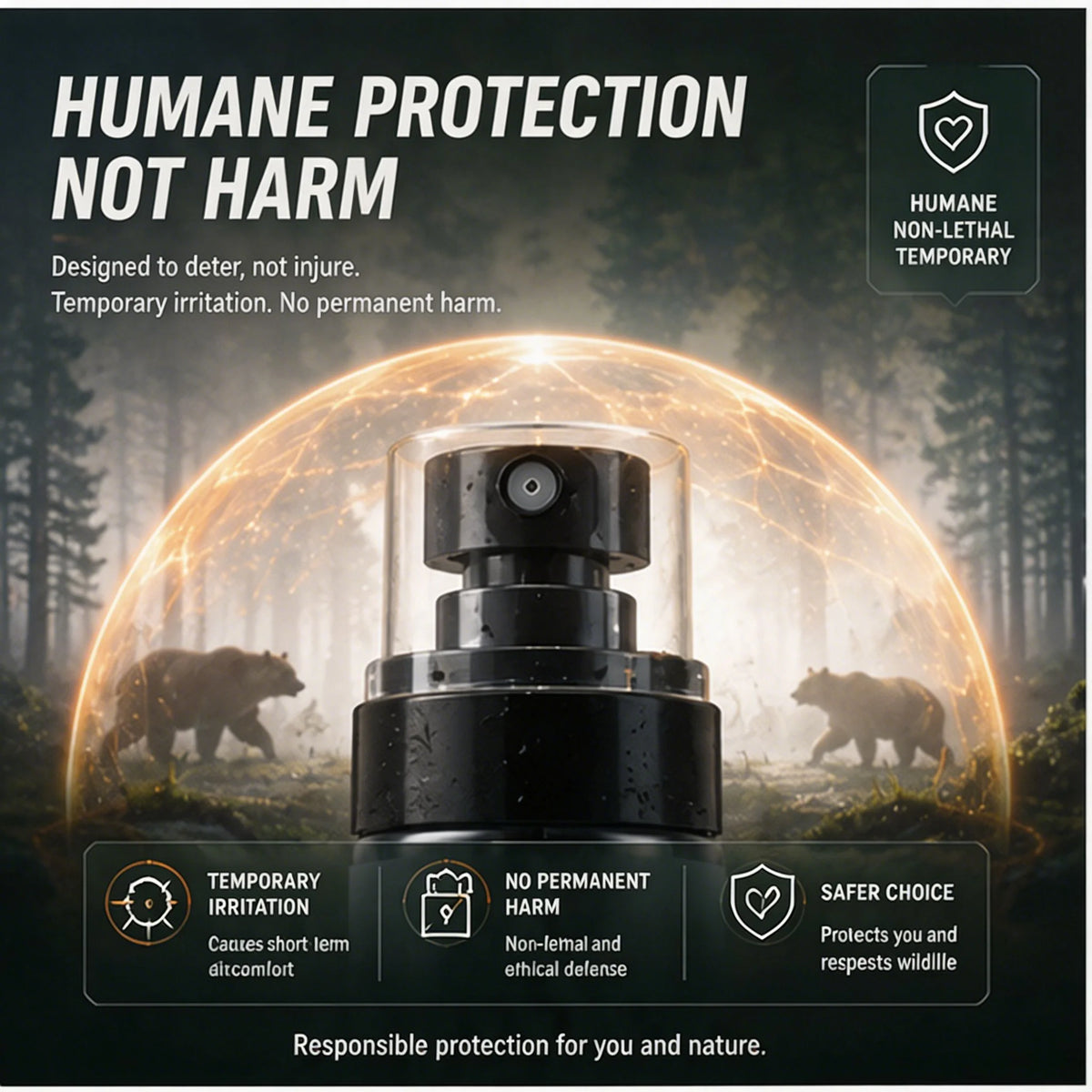 100ml Wildlife Repellent Spray Safety Lock Bear Dog Deterrent Pepper Oil Non-Lethal Camping Outdoor Hiking Forest Animal Gear