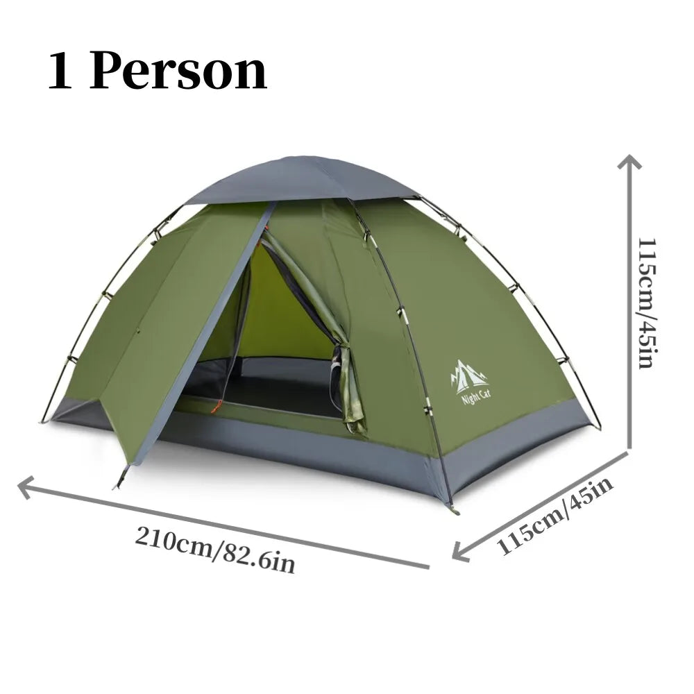 Night Cat Upgraded Backpacking Tents 1- 2 Persons Easy Clip Setup Camping Tent Adults Heavy Rainproof Compact Lightweight - Macgyverzoutpost