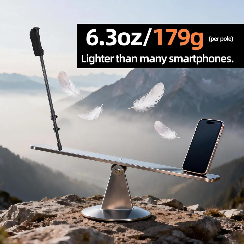 3K Carbon Fiber Trekking Poles Collapsible Lightweight Hiking Poles Walking Sticks With EVA Grip Support Rods For Outdoor Camping Backpacking Mountain Travel Black 1 Pair - Macgyverzoutpost