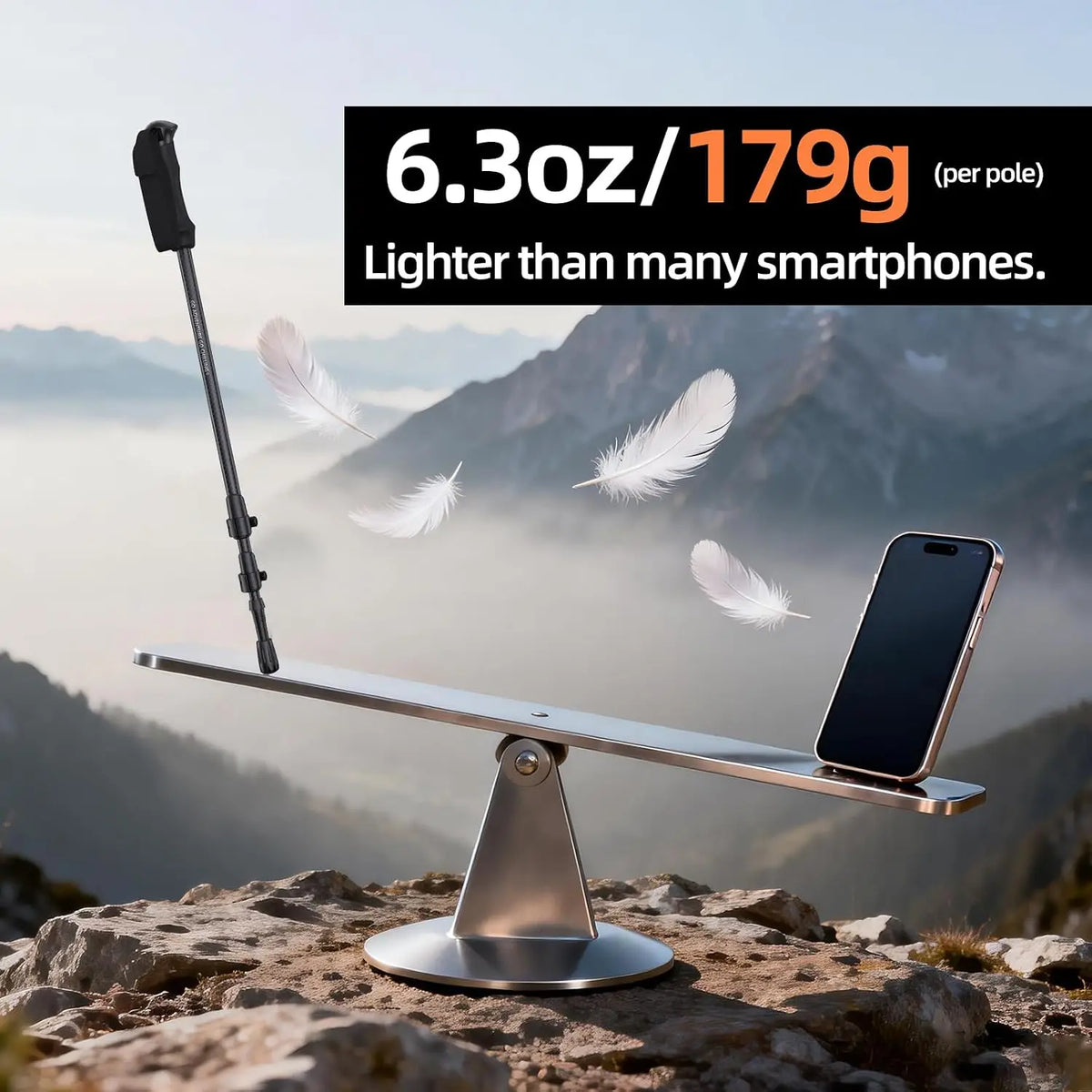3K Carbon Fiber Trekking Poles Collapsible Lightweight Hiking Poles Walking Sticks With EVA Grip Support Rods For Outdoor Camping Backpacking Mountain Travel Black 1 Pair - Macgyverzoutpost