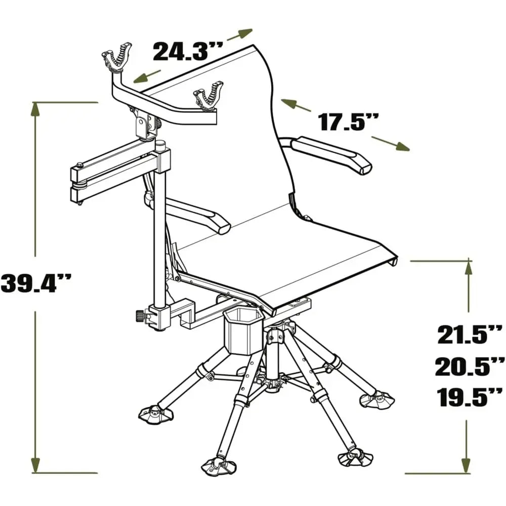 Dual-Axis Swivel Shooting Rest - Portable Rocking Chair for Hunting and Camping