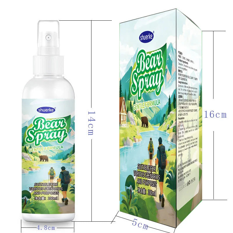 100ml Wildlife Repellent Spray Safety Lock Bear Dog Deterrent Pepper Oil Non-Lethal Camping Outdoor Hiking Forest Animal Gear