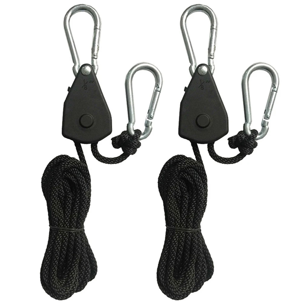 1-16pcs 2m Camping Tent Rope Tensioners Lanyard Hanging Awning Tensioners Ratchet Hanger Pulley Lifting Pulley Hook