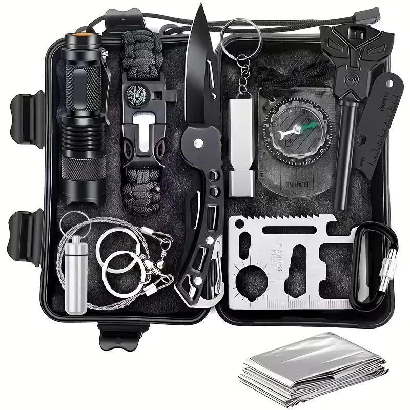 28-in-1 Survival Gear Set Tactical Tools Outdoor Camping Hunting Fishing Essential Kit