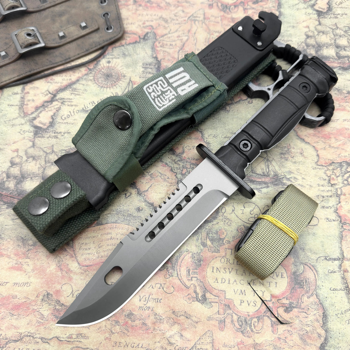 Multifunctional Knife, Essential for Wilderness Survival, Non-Slip Handle, Comes with Sheath