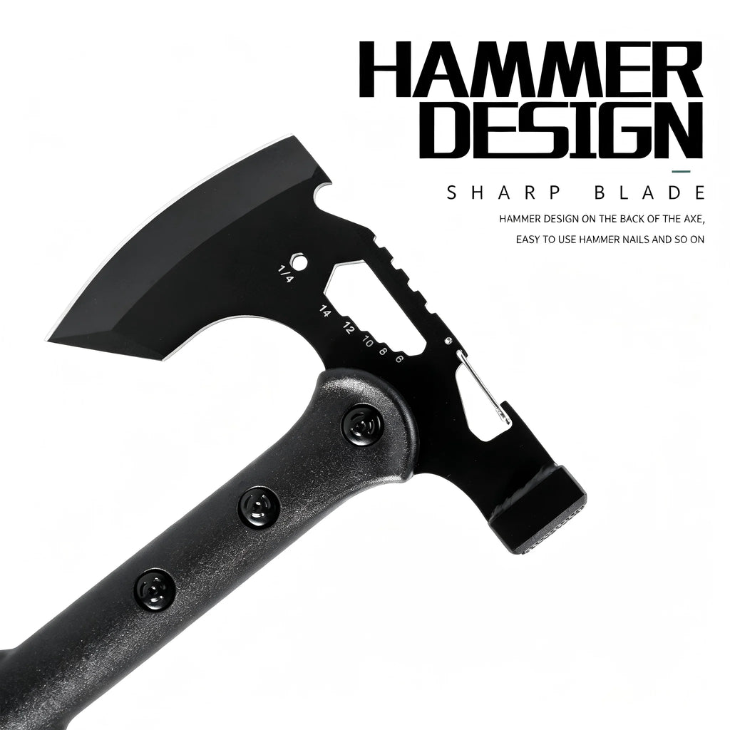 Multifunctional Camping Hatchet Non Slip Grooved Handle Portable Hand Axe With Protective Nylon Sheath Lightweight Outdoor Cutting Tool For Camping Firewood Cutting Hiking Backpacking