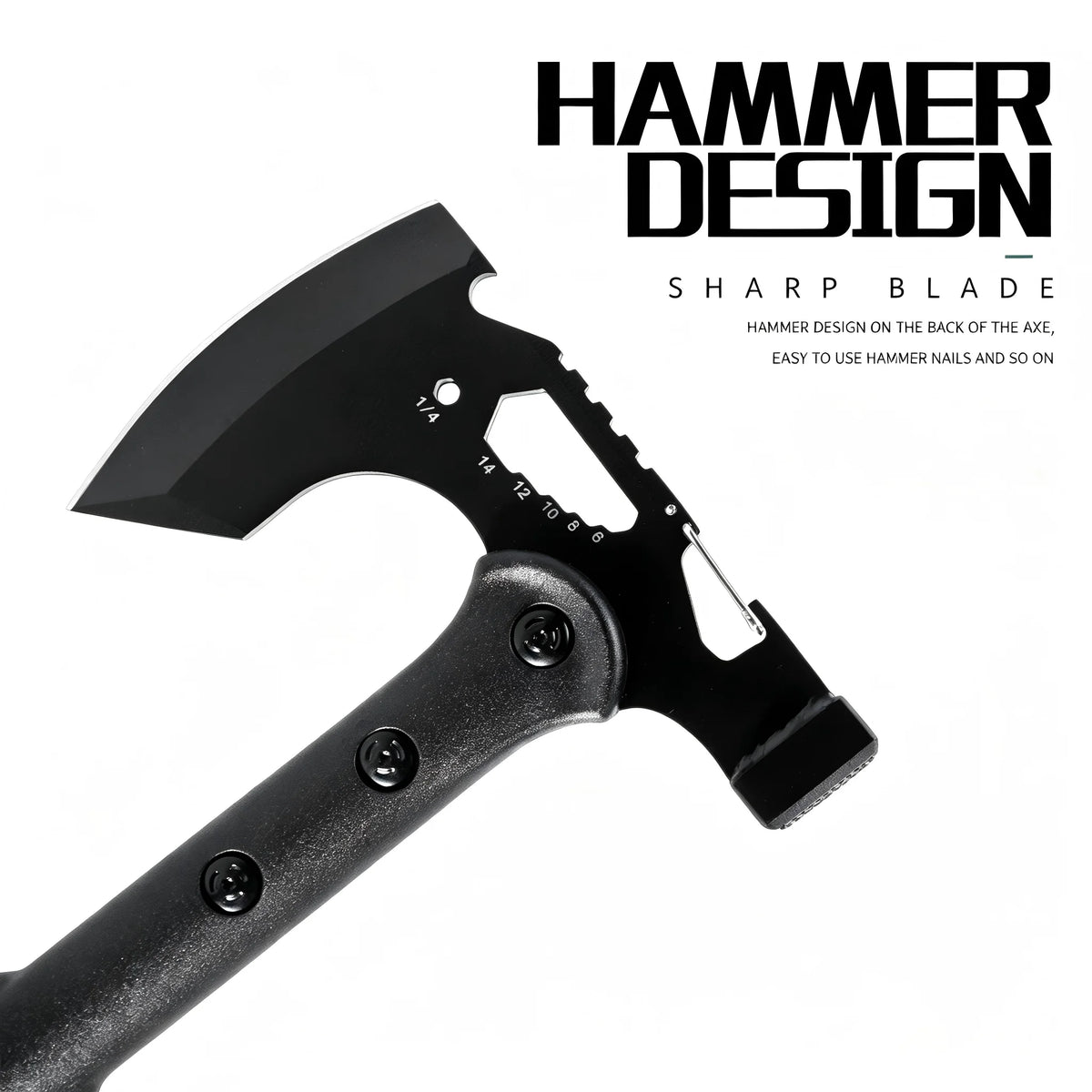 Multifunctional Camping Hatchet Non Slip Grooved Handle Portable Hand Axe With Protective Nylon Sheath Lightweight Outdoor Cutting Tool For Camping Firewood Cutting Hiking Backpacking
