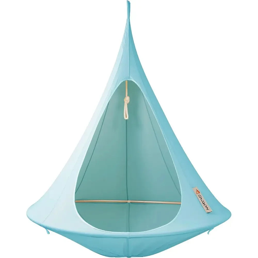 Cozy Polyester Swing Chair - Indoor/Outdoor Hammock with 440 lb Capacity, 18ft Rope & Carabiner (Turquoise)