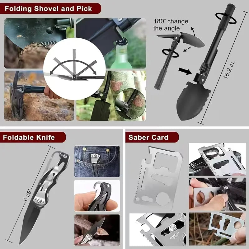 258-Piece Emergency Survival Kit Portable Travel First Aid Kit Car Camping Gear Tactical Hiking EVA Bag Office Boat Accident Pack