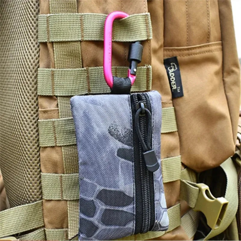 2pcs Outdoor Aluminum Alloy Carabiner Hanging 6th Key Chain Backpack Buckle D-type Wind Rope Buckle with Lock Camping Gear - Macgyverzoutpost