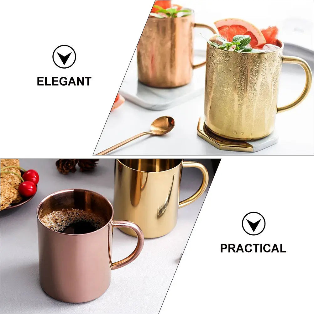 2Pcs Stainless Steel Mug Set Premium Double Walled Metal Coffee Mug for Hot Cold Drinks Home Office Cafe Camping Travel Gift