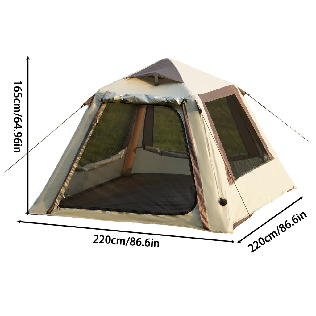 PAKICETUS Large Luxury Inflatable Glamping Tent with Manual Hand Pump, Easy Setup 4 Season Anti-Snow Spacious Family Shelter, Weatherproof Air Tent - Macgyverzoutpost