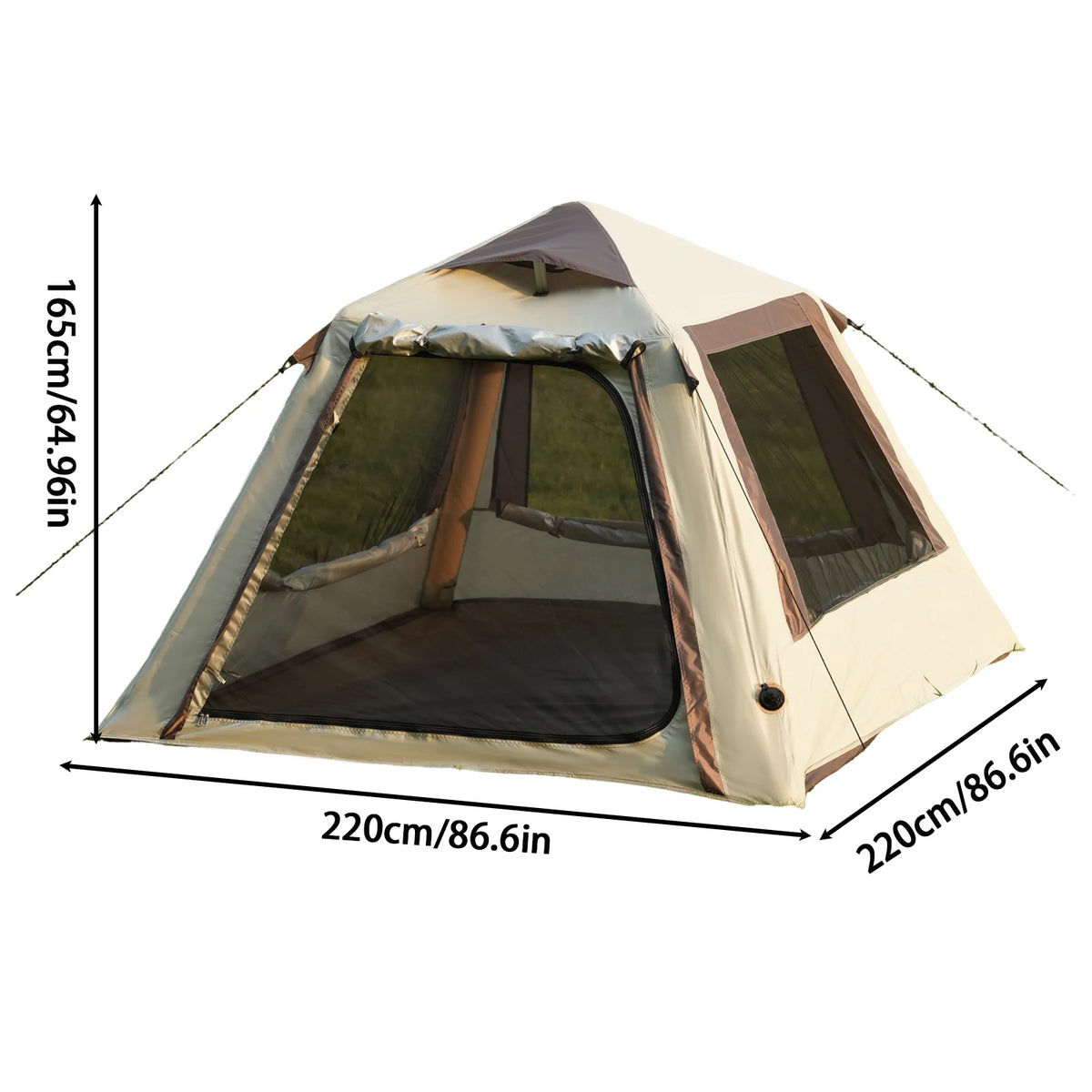 PAKICETUS Large Luxury Inflatable Glamping Tent with Manual Hand Pump, Easy Setup 4 Season Anti-Snow Spacious Family Shelter, Weatherproof Air Tent - Macgyverzoutpost