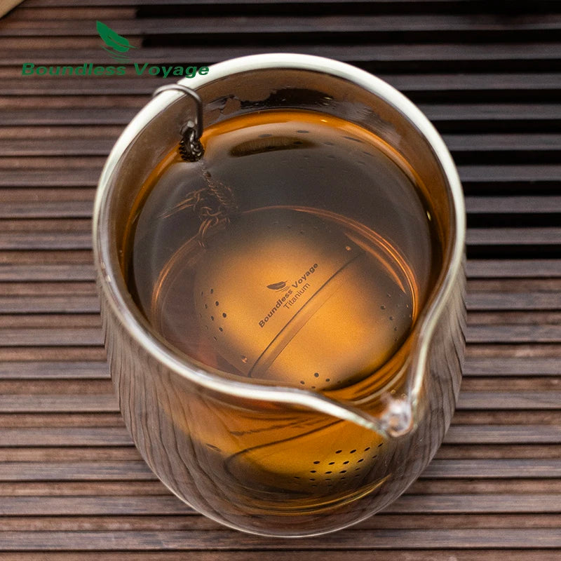 Boundless Voyage Titanium Tea Strainer Infusers Tea Ball with Extended Chain & Hook for Loose Tea, Herbs Ti/3207A - Macgyverzoutpost