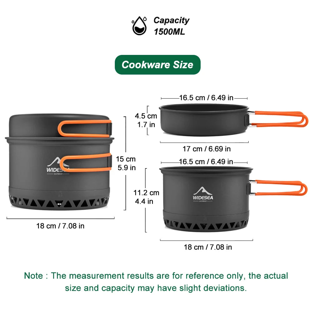 Camping Tableware Outdoor Cookware Set Pots Tourist Kettle Coffee Cup Kitchen Equipment Gear Utensils Hiking Picnic Travel
