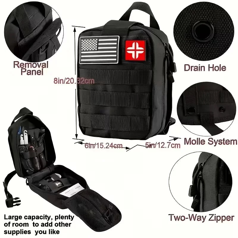 142-Piece Professional Survival And First Aid Kit with Carry Bag Ideal for Camping and Outdoor Adventure Lovers - Macgyverzoutpost