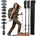 3K Carbon Fiber Trekking Poles Collapsible Lightweight Hiking Poles Walking Sticks With EVA Grip Support Rods For Outdoor Camping Backpacking Mountain Travel Black 1 Pair - Macgyverzoutpost