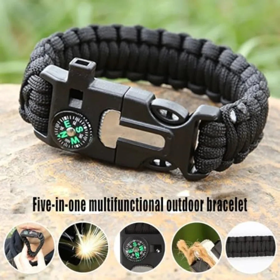 Outdoor paracord braided bracelet outdoor five-in-one multifunctional suitable for camping and summer camp - Macgyverzoutpost