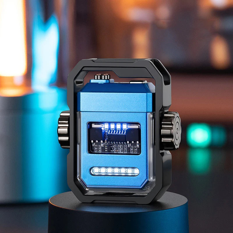 1 Piece of Men's Outdoor Lighter with Dual Electric Arcs, Rechargeable, with Battery Level Display, the Perfect Gift