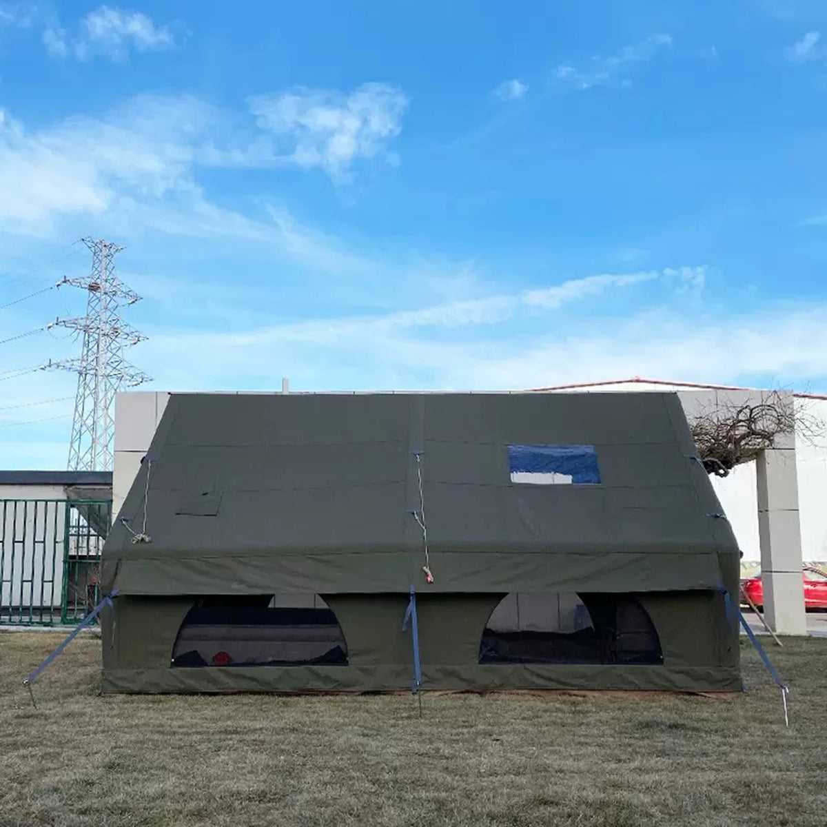 PAKICETUS Large Luxury Inflatable Glamping Tent with Manual Hand Pump, Easy Setup 4 Season Anti-Snow Spacious Family Shelter, Weatherproof Air Tent - Macgyverzoutpost