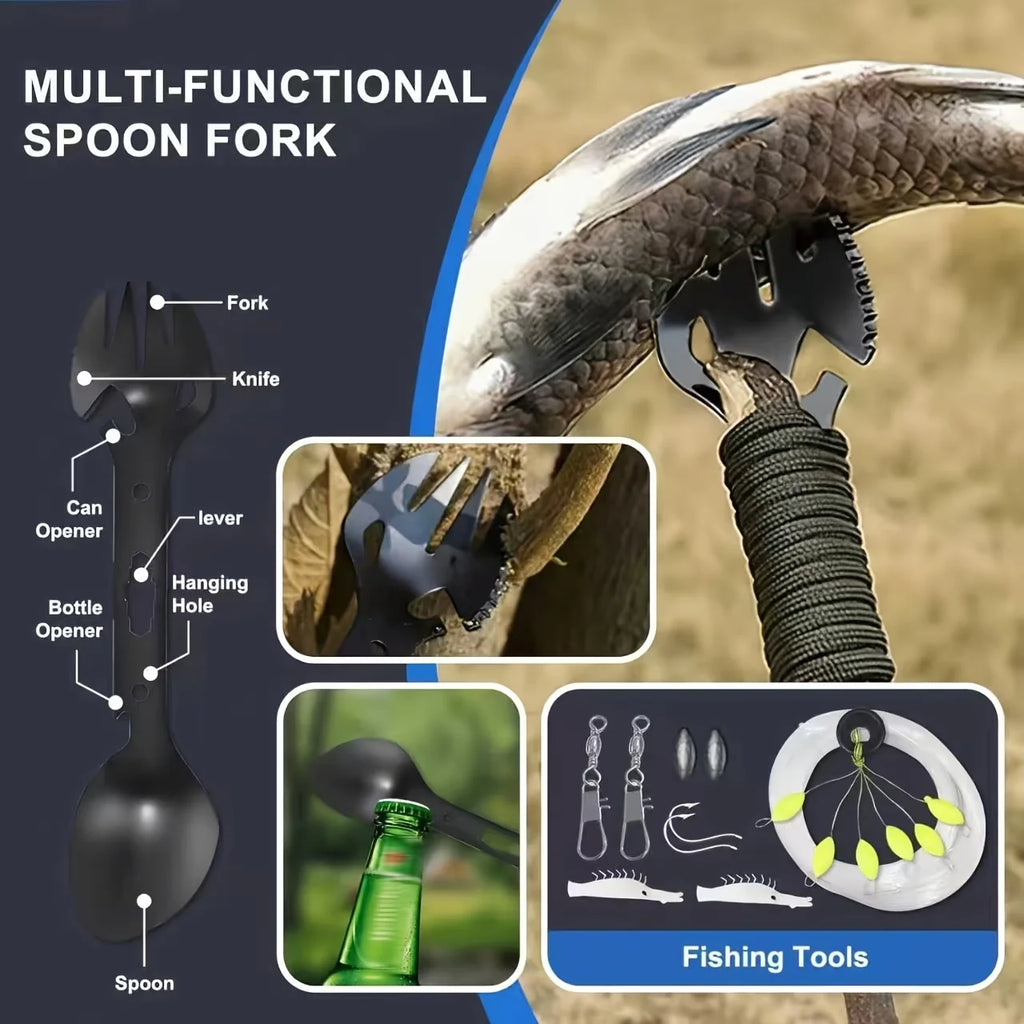 28-in-1 Survival Gear Set Tactical Tools Outdoor Camping Hunting Fishing Essential Kit - great gift for hikers and campers - Macgyverzoutpost