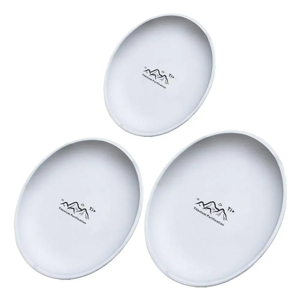 Camping Ultra Lightweight Titanium Camping Plate | Stackable Outdoor Dining Tableware | For Backpacking Hiking Picnic Barbecue - Macgyverzoutpost
