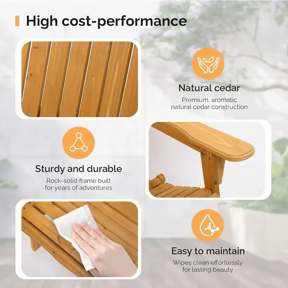 Set of 4 Wooden Outdoor Adirondack Chairs, Ideal for Patio, BBQ, Porch, Yard, and Pool Side
