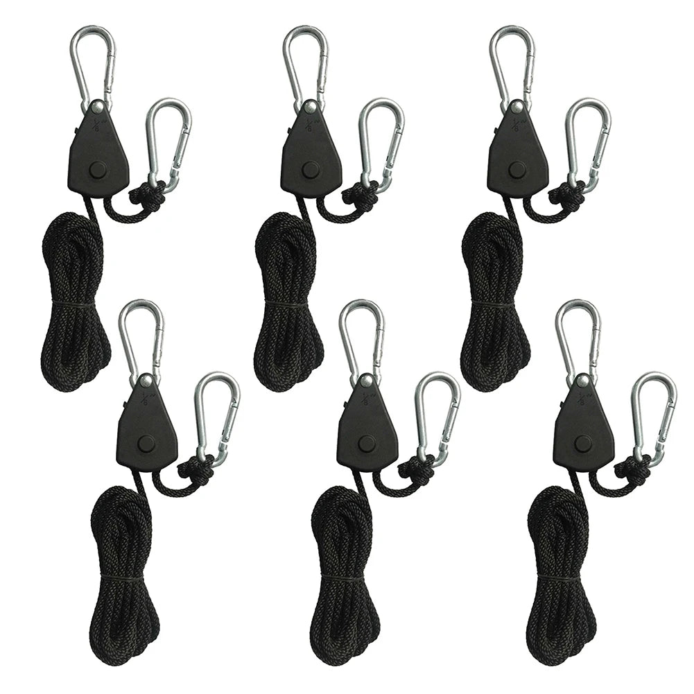 1-16pcs 2m Camping Tent Rope Tensioners Lanyard Hanging Awning Tensioners Ratchet Hanger Pulley Lifting Pulley Hook