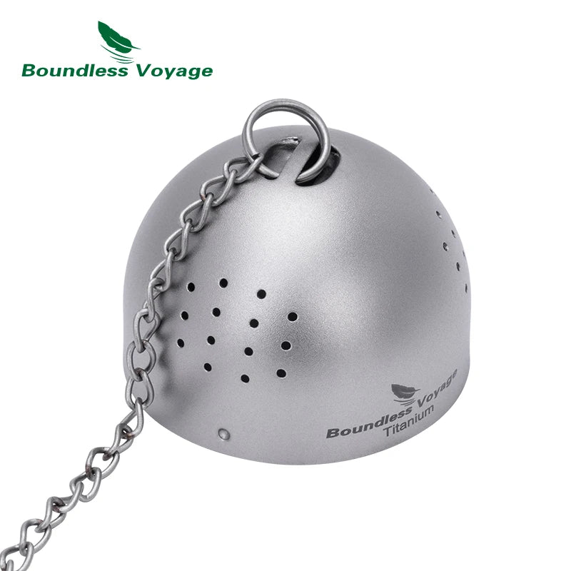 Boundless Voyage Titanium Tea Strainer Infusers Tea Ball with Extended Chain & Hook for Loose Tea, Herbs Ti/3207A - Macgyverzoutpost