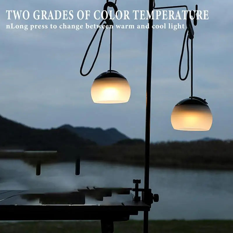 Camping Tent Light With Hook 4 Mode Adjustable LED Light Portable Outdoor Lantern Rechargeable LED Tent Lantern