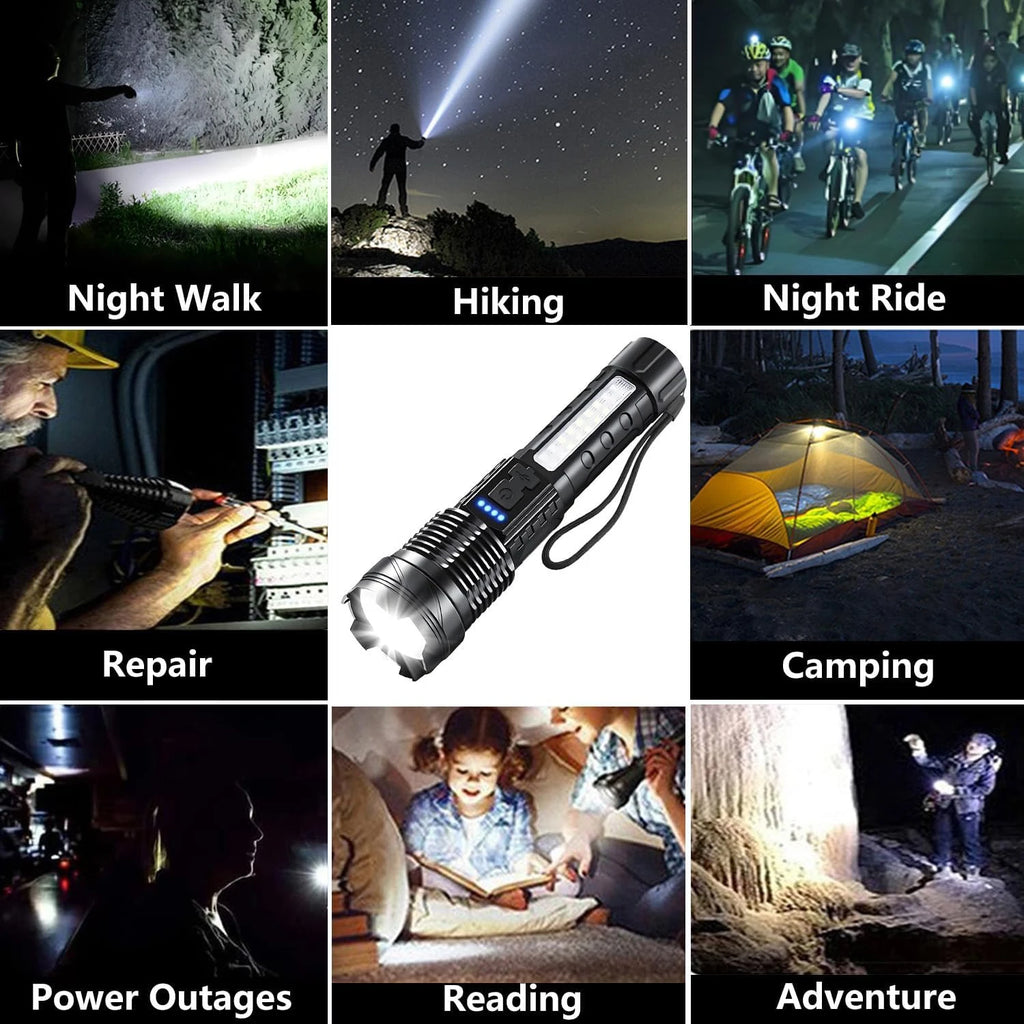 Rechargeable LED Flashlights, Super Bright Handheld Flashlight, 7 Modes with COB Work Light, Tactical Flash Light for Home or Personal use - Macgyverzoutpost