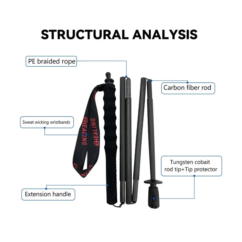 Local+ 2PCs Carbon Fiber Foldable 5-Sections Ultra-Light 110g Trekking Poles Walking Cane, 110/120/130cm Fixed Length Hiking Sticks Lightweight Portable Gear Caron Fiber Black Tech - Macgyverzoutpost