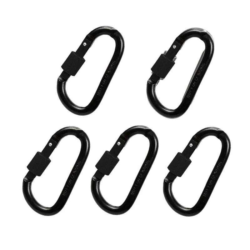 5PCS Carabiner Clip Set Aluminium Alloy Tourist Hooks Fishing Carbin Buckle Caribiner Key Holder Keychain Camping Karabiners