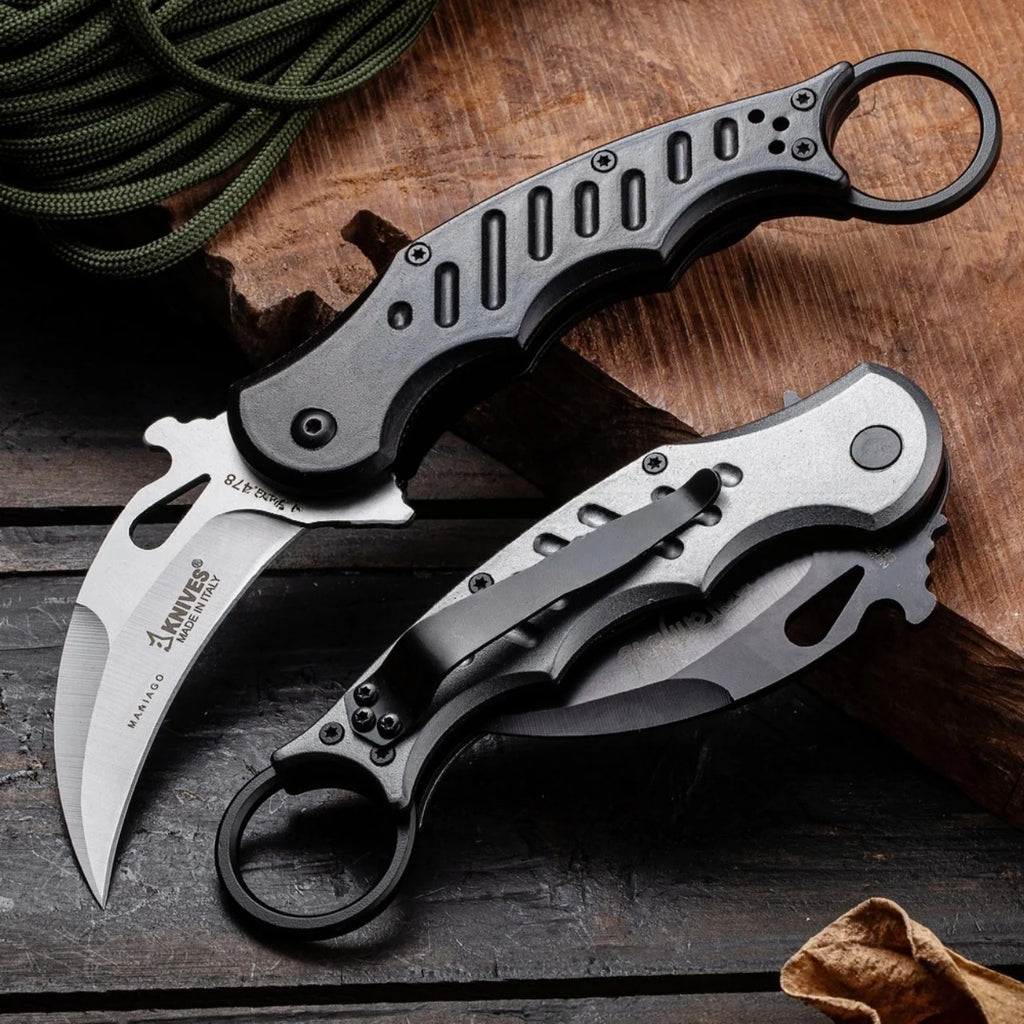 Factory Direct Portable Tactical Karambit Knife with High-Grade Nylon Fiber Handle US Stock Multi-Purpose Outdoor Knife OEM Custom Available Fast Delivery Ideal Holiday Present